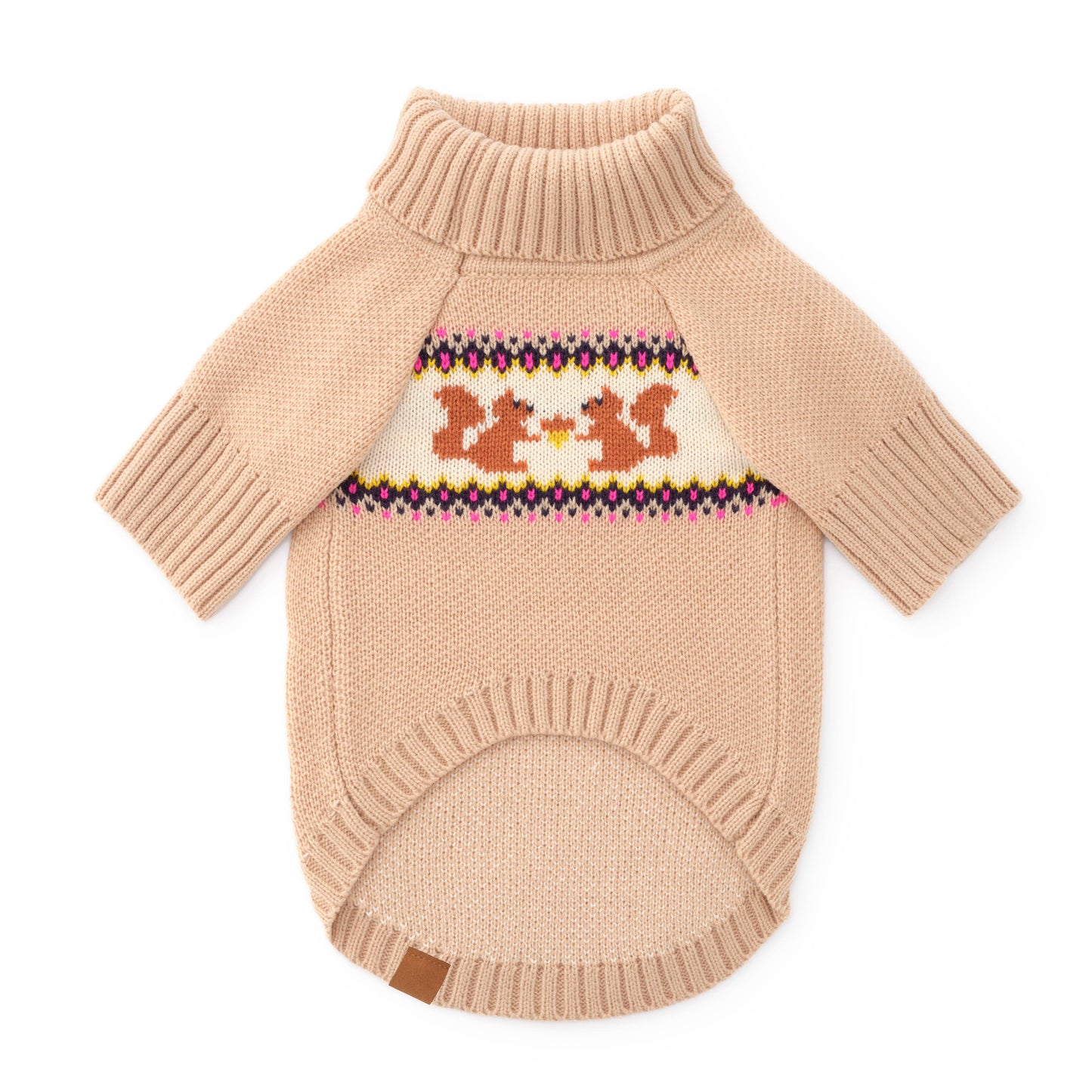 Pull tricoté pour chien avec motif écureuil