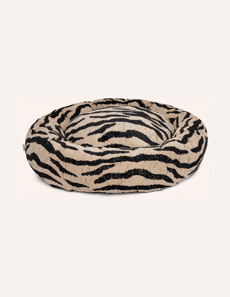 Panier rond zébre pour chien
