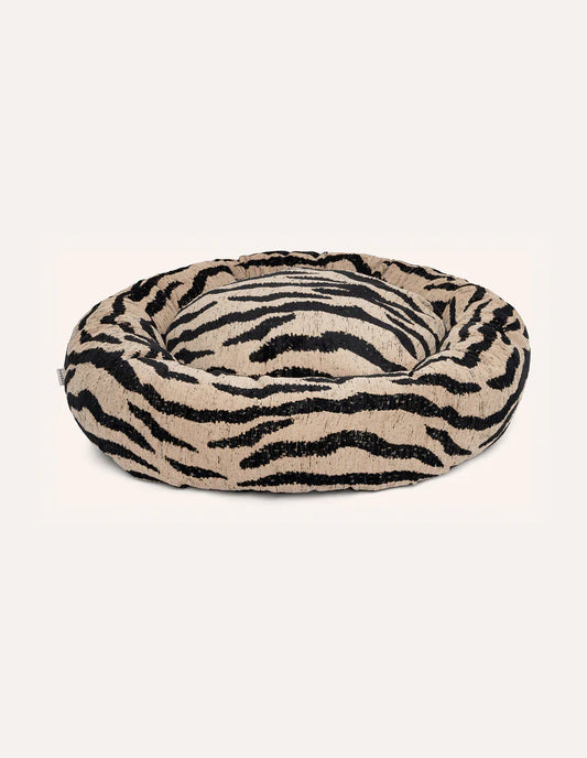 Panier rond zébre pour chien
