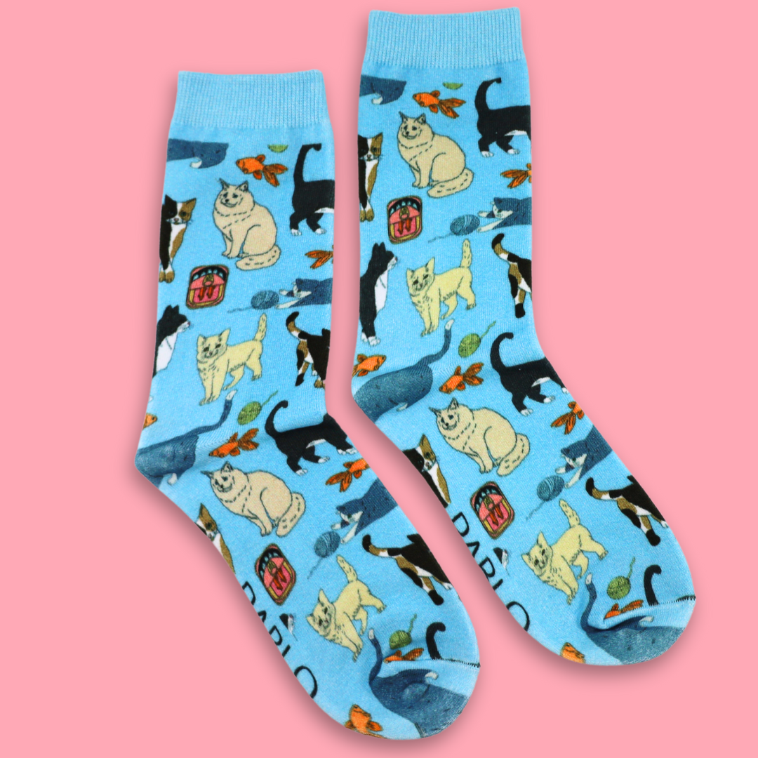 Chaussettes violet chien et chat