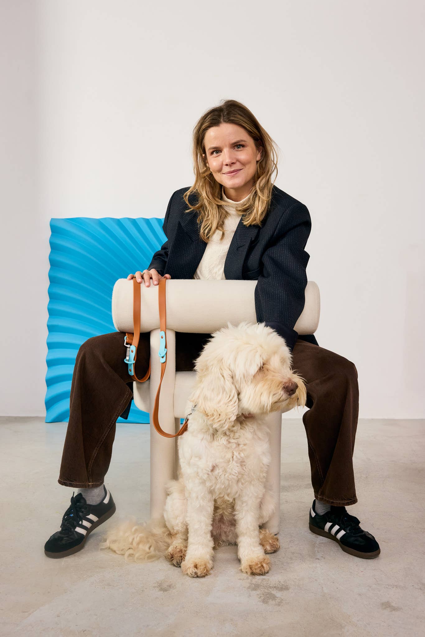 La laisse pour chien Fritz étanche, facile à nettoyer, réglable: Choco Blue / Norme