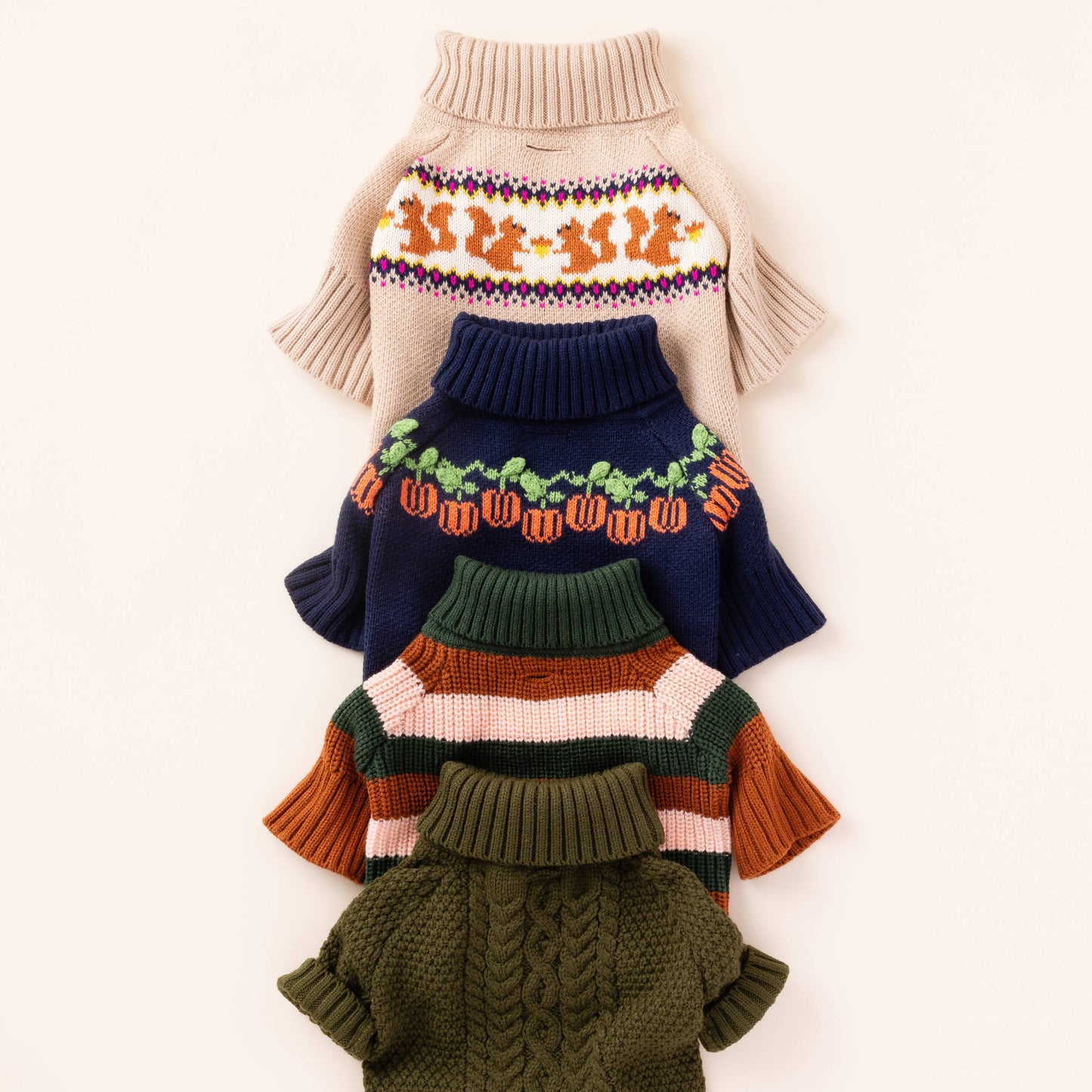Pull tricoté pour chien avec motif écureuil