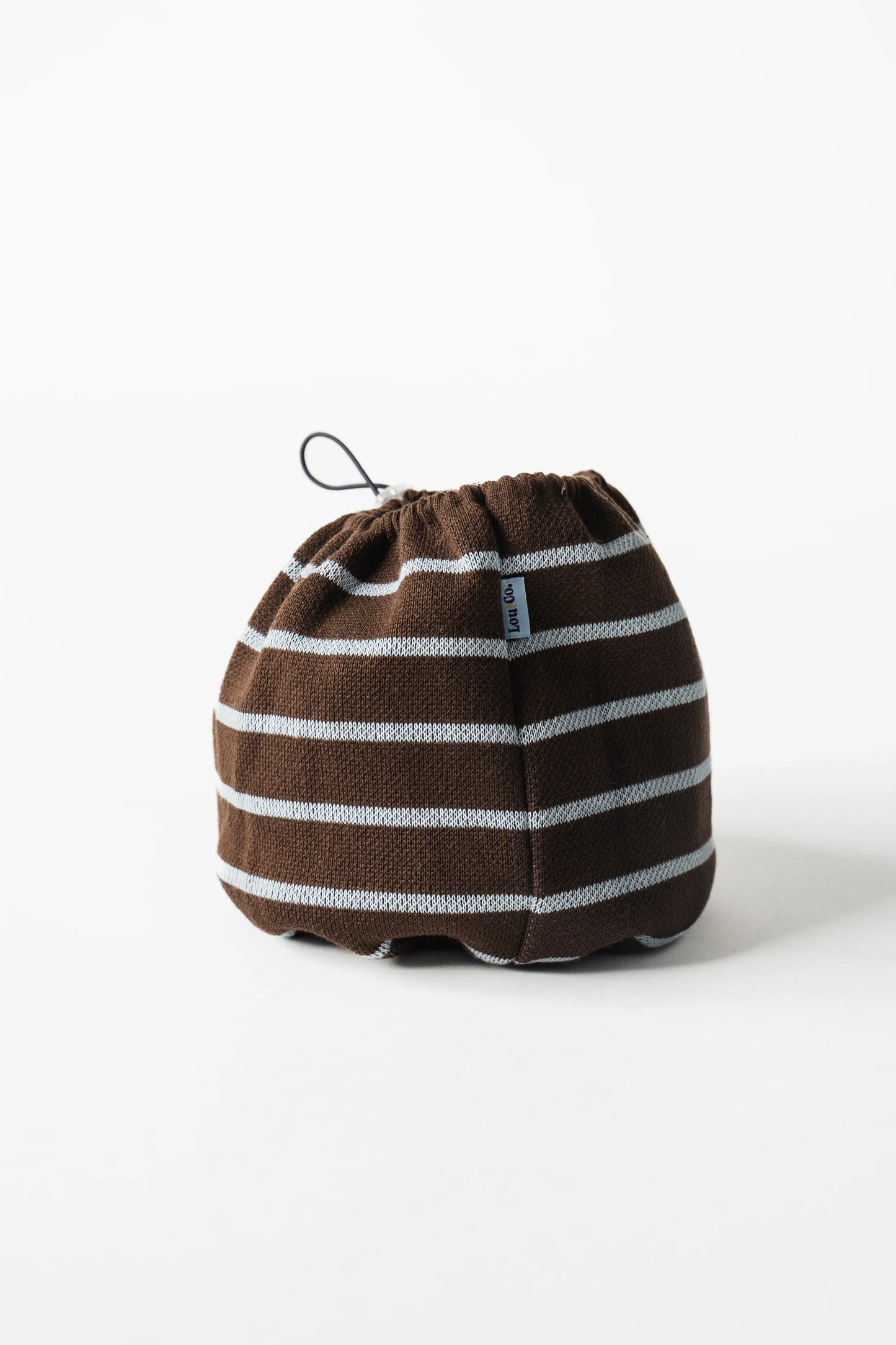 Snood tricoté marron rayé bleu