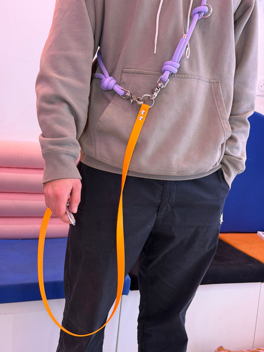 Laisse mains-libres Biothane© + Corde