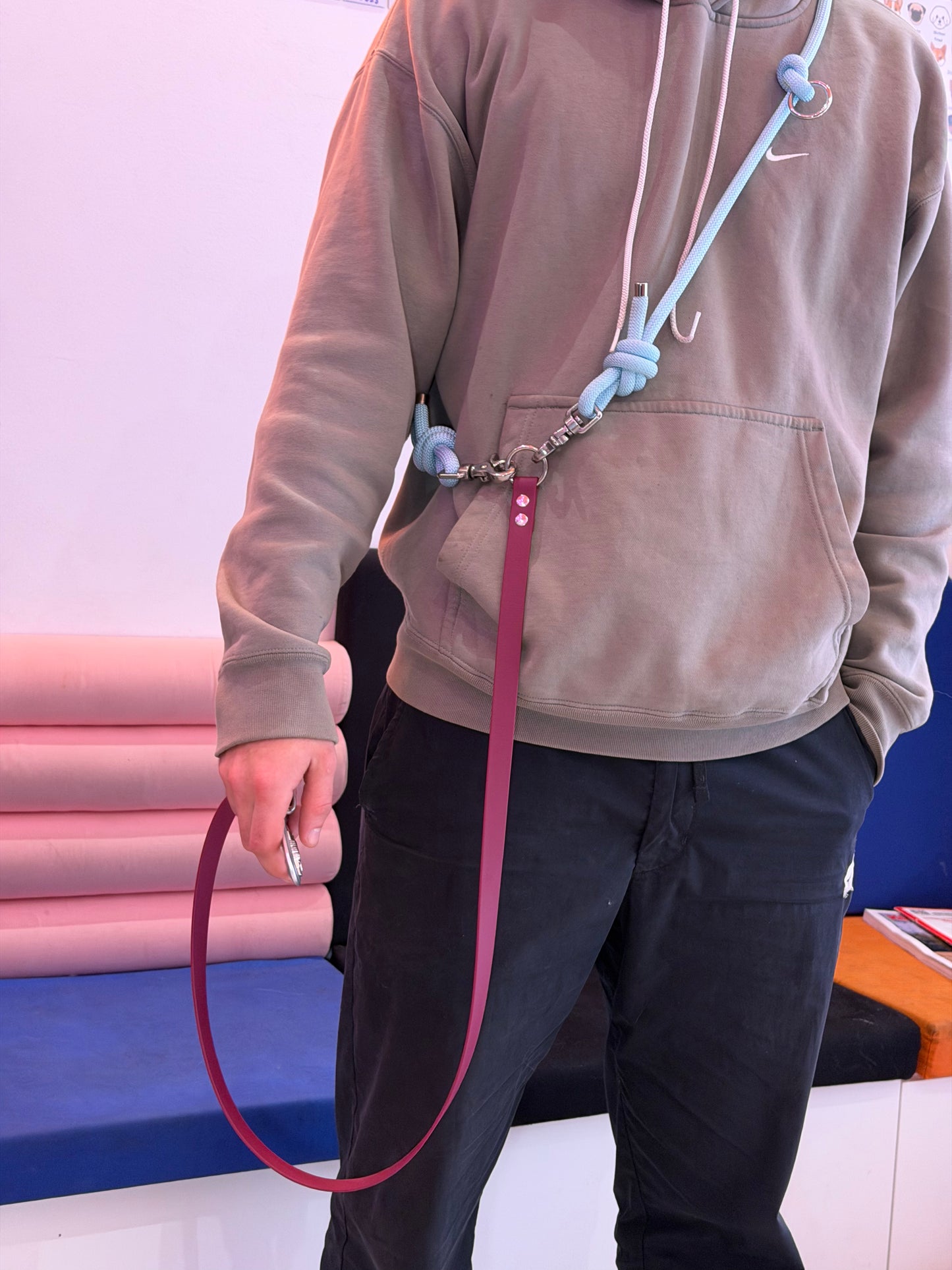 Laisse mains-libres Biothane© + Corde