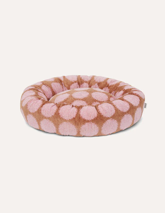Panier rond à pois pour chien