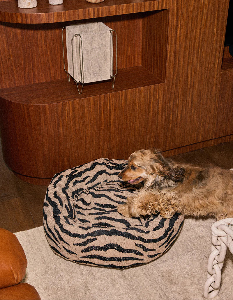 Panier rond zébre pour chien