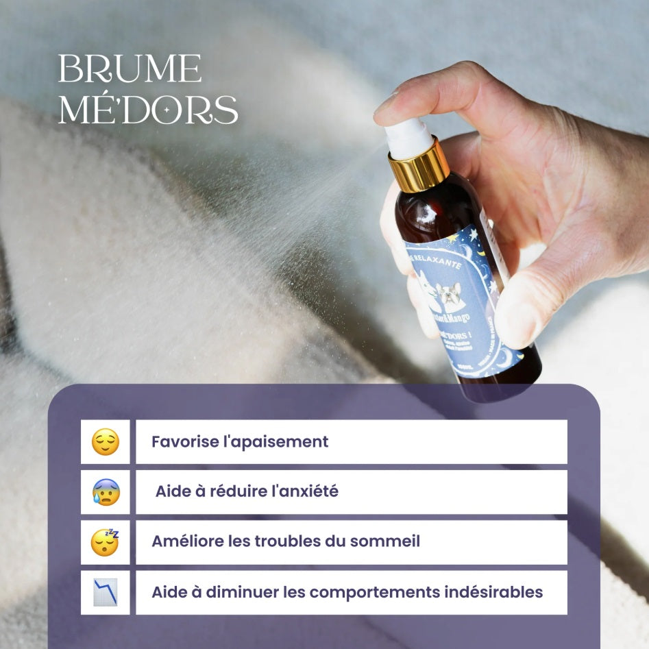 Brume relaxante Mé’dors : l’anti-stress pour chien naturel et apaisant
