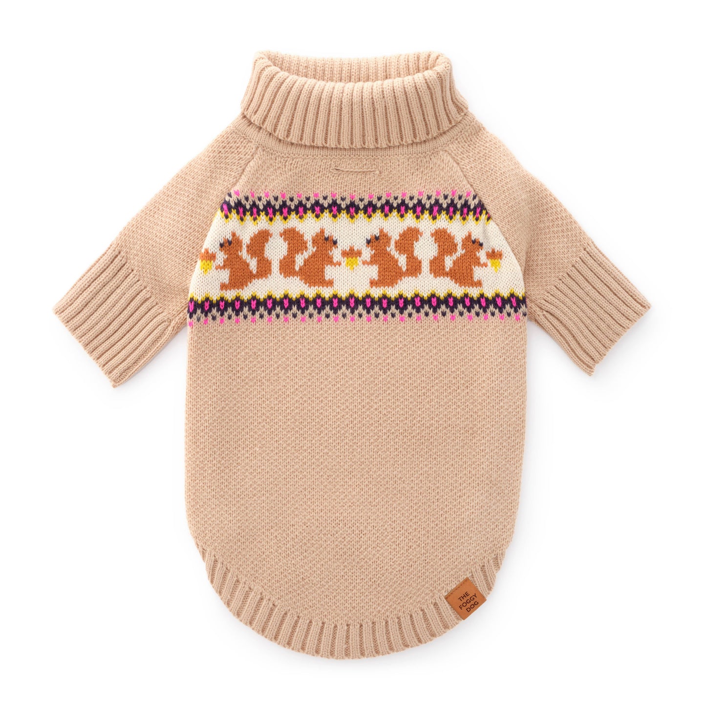 Pull tricoté pour chien avec motif écureuil