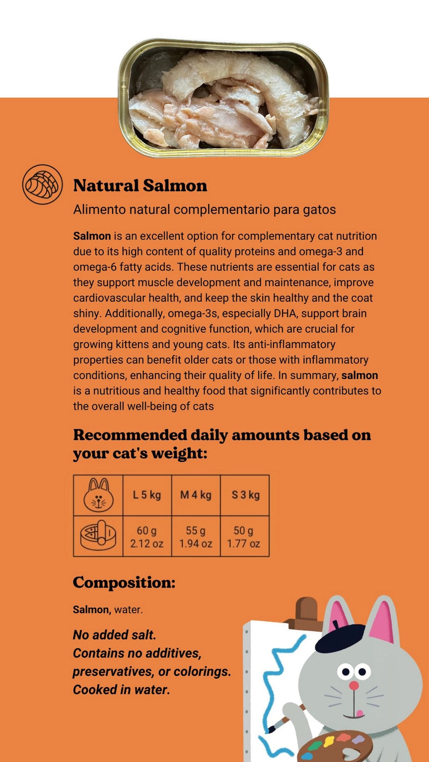 Conserves de poissons naturels pour chat