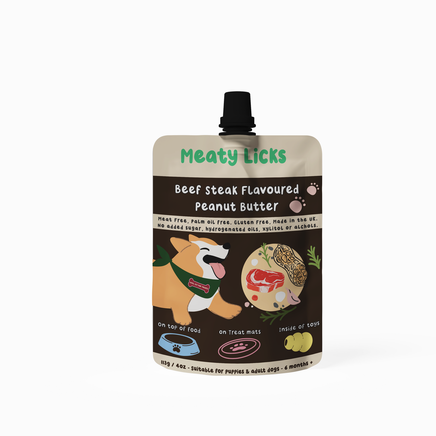 Friandise liquide à lécher - Beurre de cacahuète aromatisé 113g