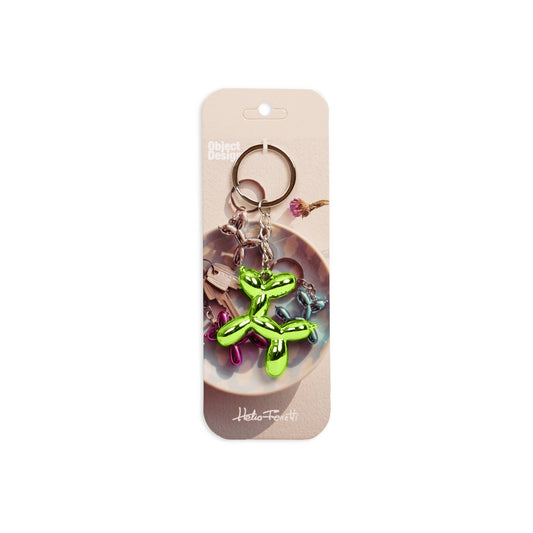 PORTE-CLÉS CHIOT MÉTALLIQUE VERT CITRON HF