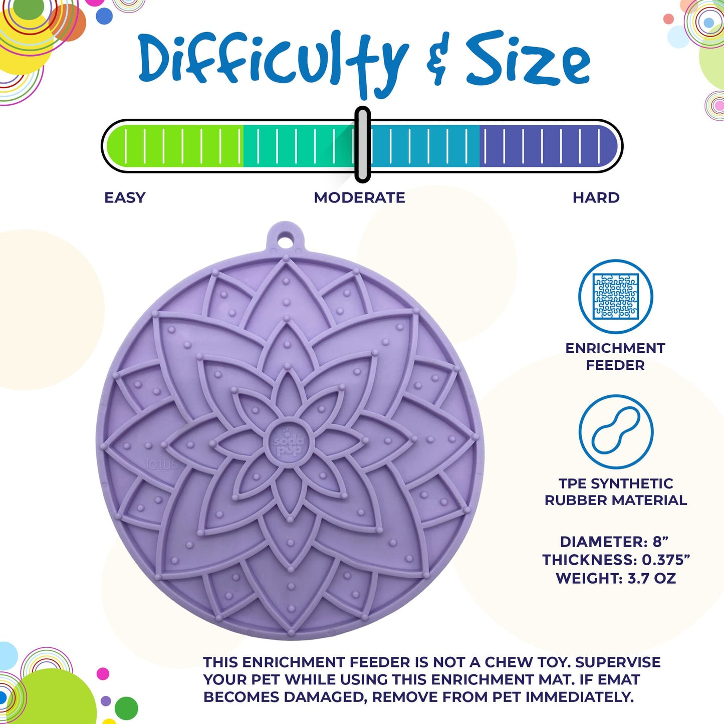 Tapis de léchage lotus avec ventouses