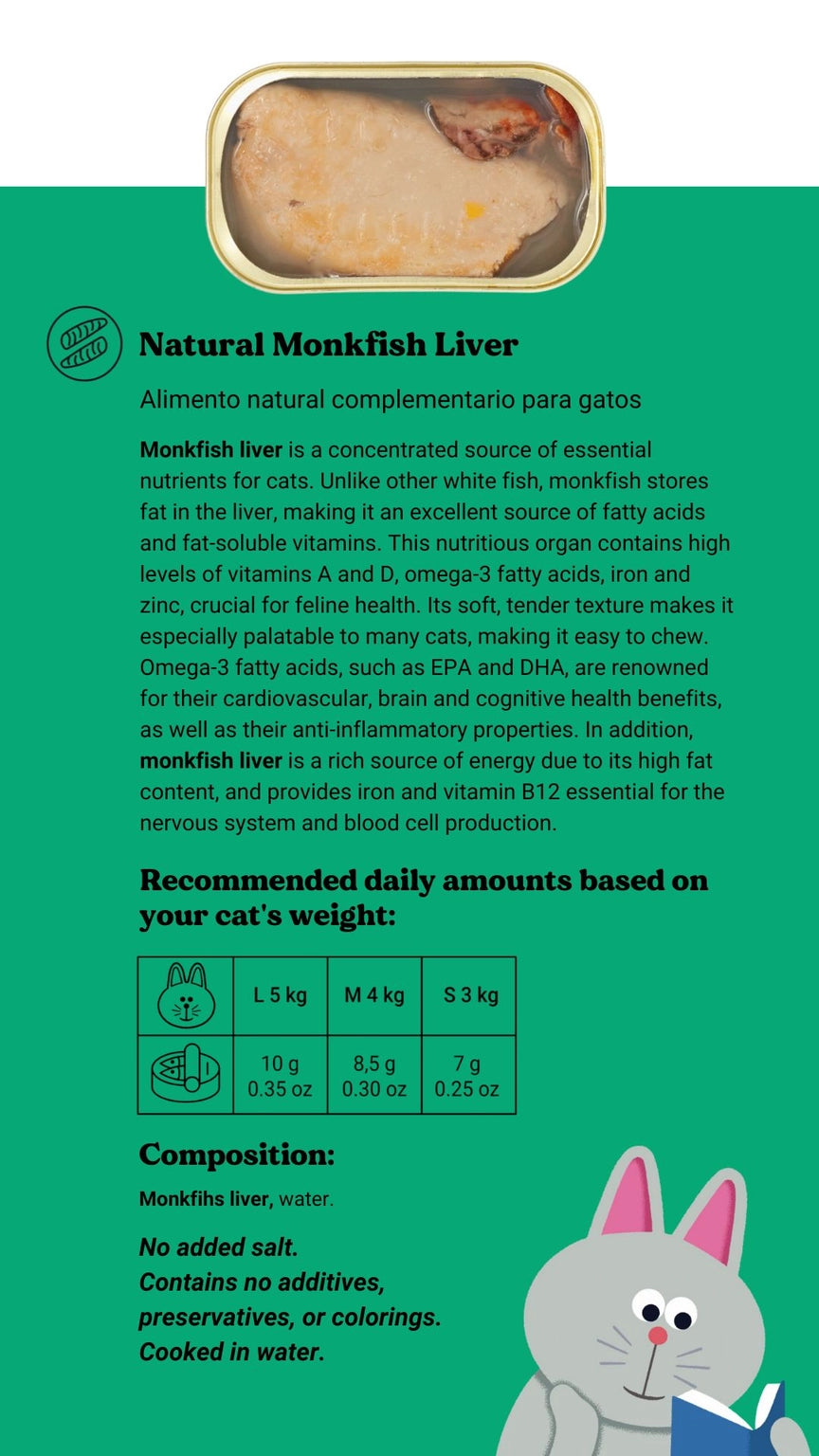 Conserves de poissons naturels pour chat