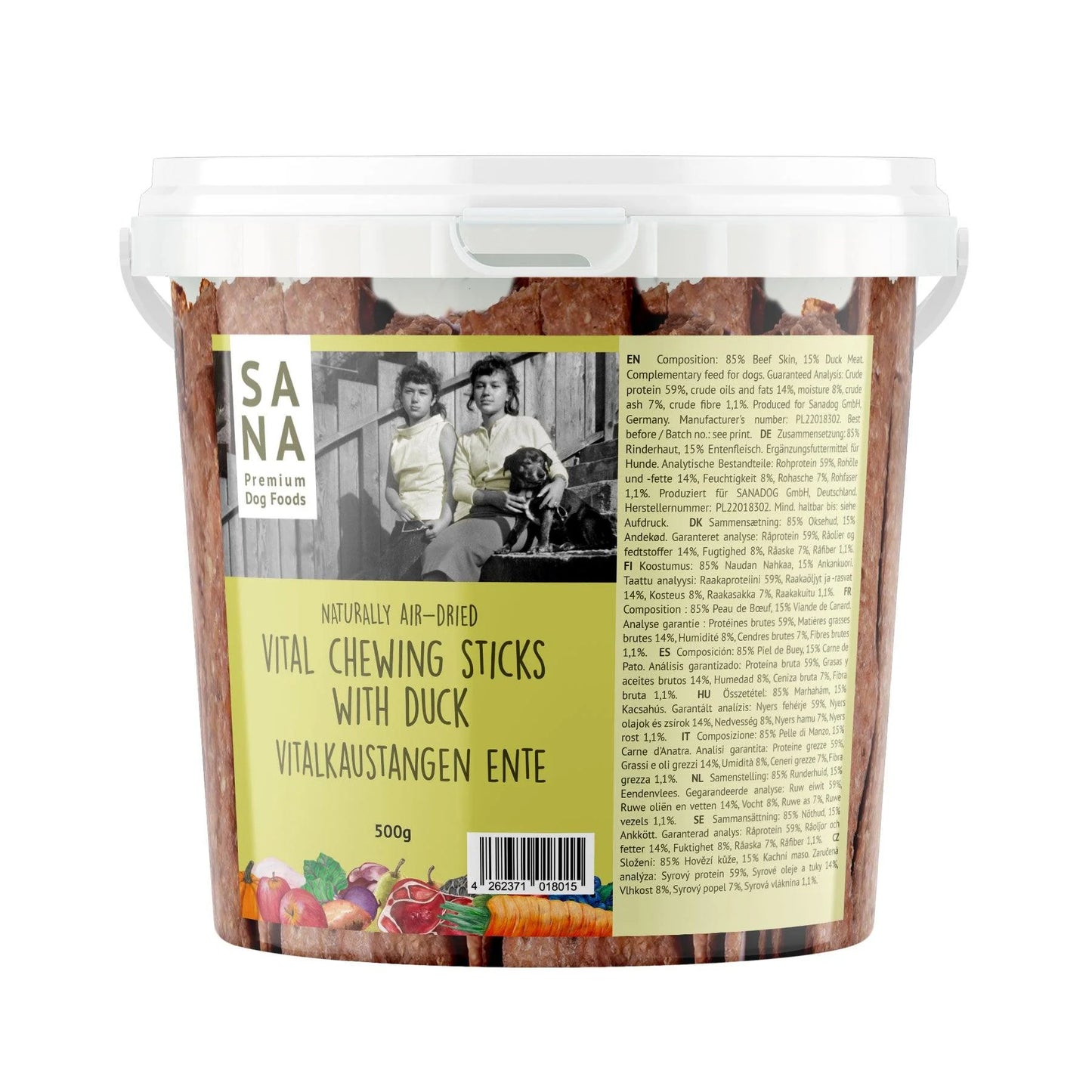 Seau de bâton de mastication vital Canard 500g