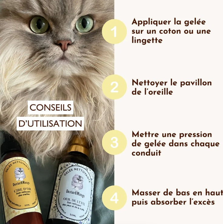 Gelée Nettoyante Oreilles pour Chat Cire d'Or 50 mL