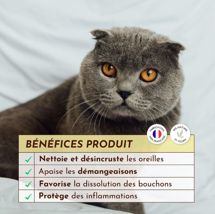 Gelée Nettoyante Oreilles pour Chat Cire d'Or 50 mL